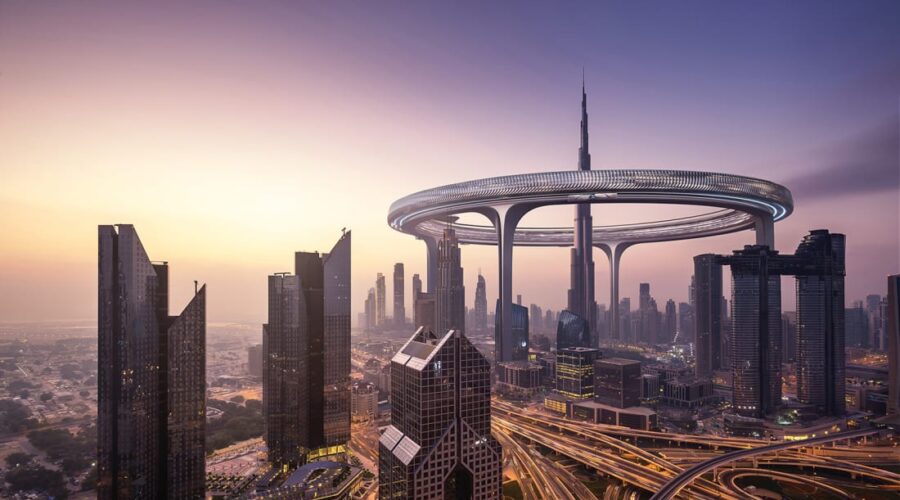 Arquitectos en Dubai sueñan con un enorme anillo de la era espacial para rodear el edificio más alto del mundo