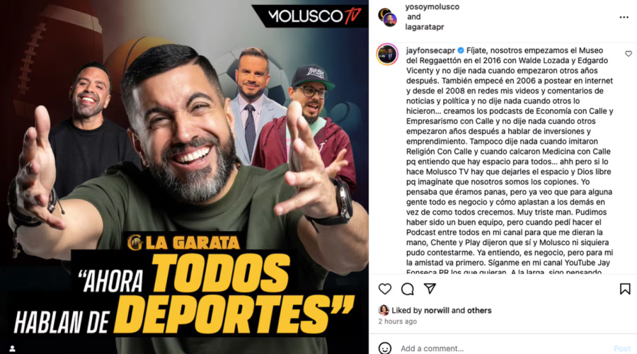 Jay Fonseca le deja saber con clase que es basicamente un “FALSO” a Molusco